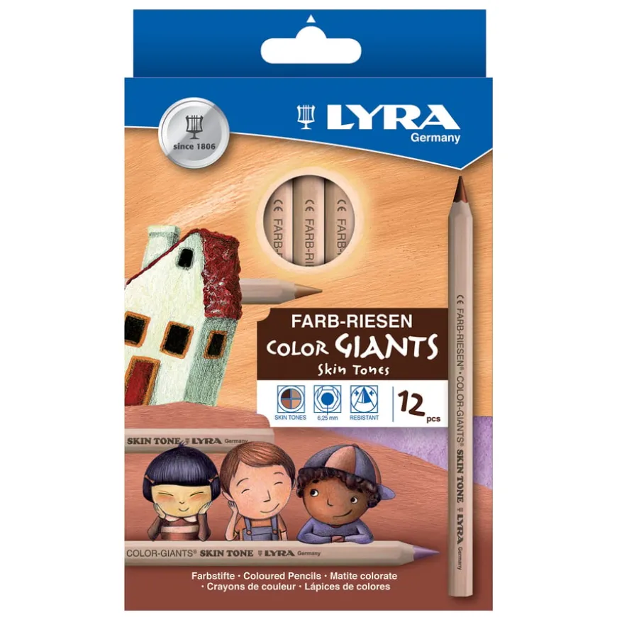 Lyra Skin Tone Jumbo Colouring Pencils Assorted 12pk