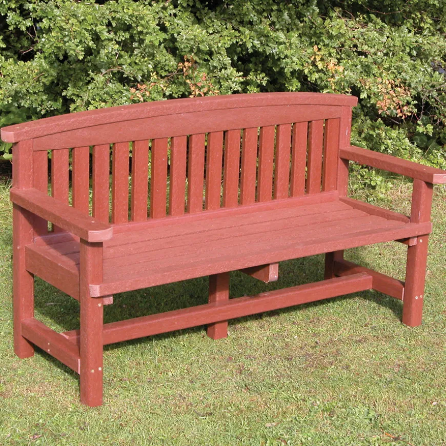 Marmax Recycled Plastic Traditional 3 Seater Bench Brown