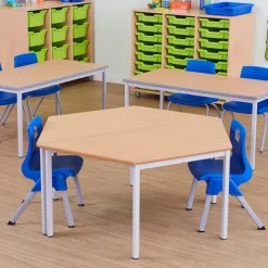 MDF Edge Welded Frame Trapezoidal Table