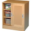 Medium Beech Lockable Storage Cupboard H850 x W530 x L710mm