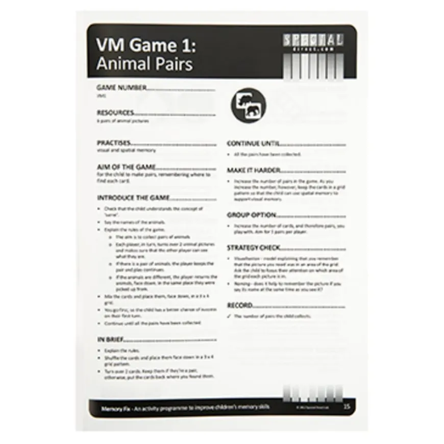 Memory Fix Games & Activity Kit