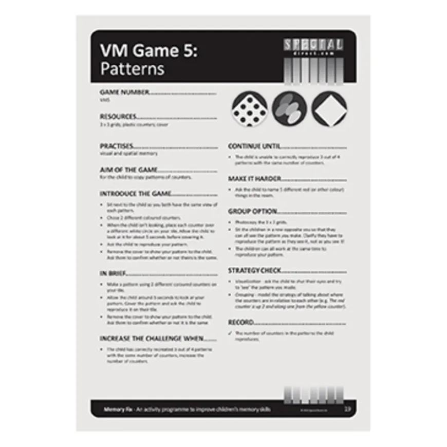 Memory Fix Games & Activity Kit