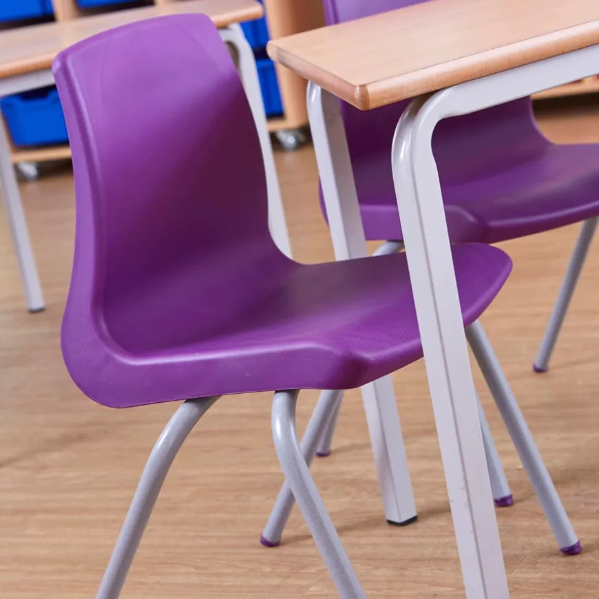 Metalliform NP Chair Seat Ht 260mm Purple Speck'd Grey Frame