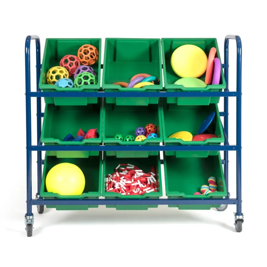 Metal Tilted Tray Trolley with Trays