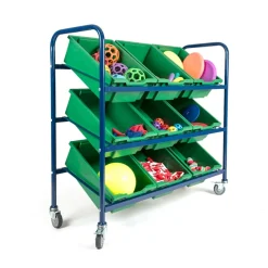 Metal Tilted Tray Trolley with Trays