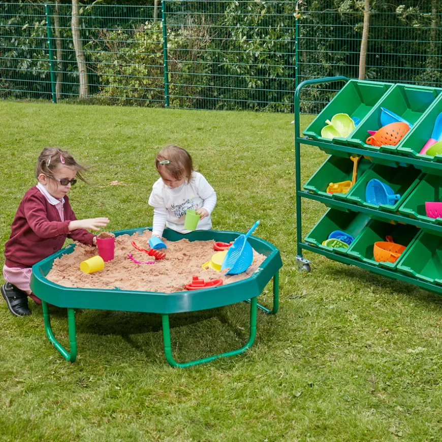 Metal Tilted Tray Trolley with Trays