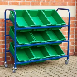 Metal Tilted Tray Trolley with Trays