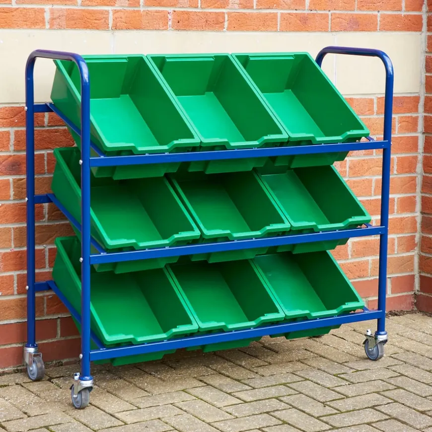 Metal Tilted Tray Trolley with Trays