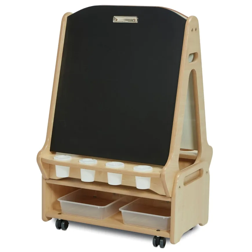 Millhouse Double Sided 2 in 1 Easel with Low Storage Trolley