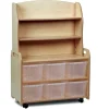 Millhouse Mobile Welsh Dresser Display Storage Clear Tubs