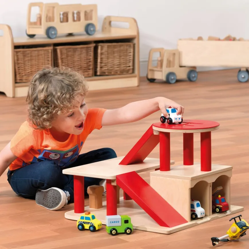 Millhouse Small World Wooden Garage and Helipad