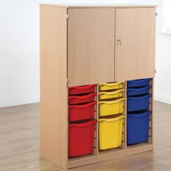 Mixed Size Tray and Cupboard Combination Unit