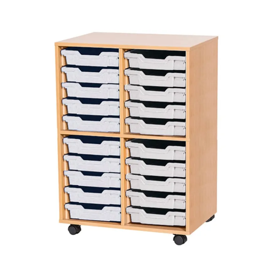 Mobile Double Tray Storage Unit 20 Trays