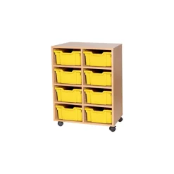 Mobile Double Tray Storage Unit 8 Deep