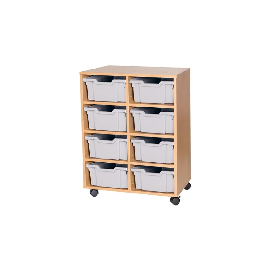 Mobile Double Tray Storage Unit 8 Deep