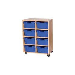 Mobile Double Tray Storage Unit 8 Deep