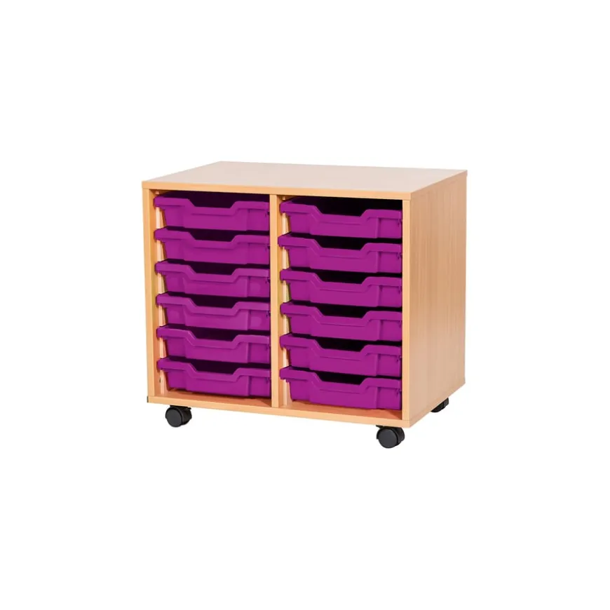 Mobile Double Tray Storage Unit 12 Trays