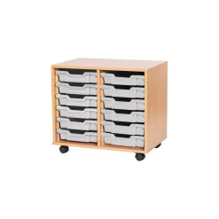 Mobile Double Tray Storage Unit 12 Trays