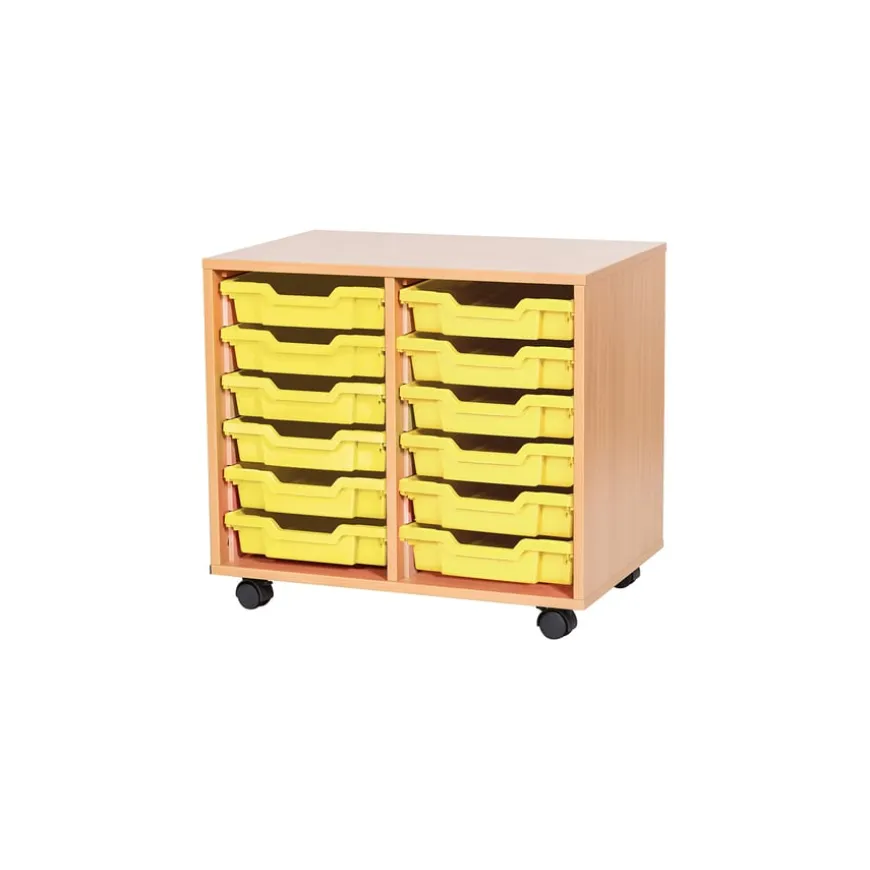 Mobile Double Tray Storage Unit 12 Trays