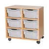 Mobile Double Tray Storage Unit 6 Deep