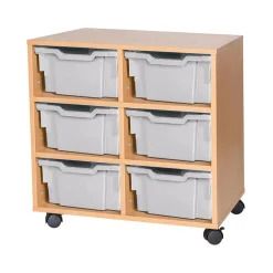 Mobile Double Tray Storage Unit 6 Deep