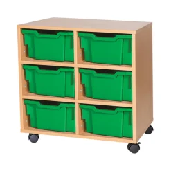 Mobile Double Tray Storage Unit 6 Deep