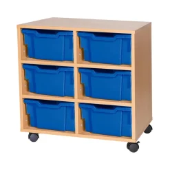 Mobile Double Tray Storage Unit 6 Deep