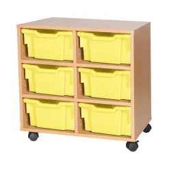 Mobile Double Tray Storage Unit 6 Deep