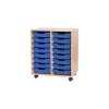 Mobile Double Tray Storage Unit 16 Trays