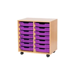 Mobile Double Tray Storage Unit 14 Trays