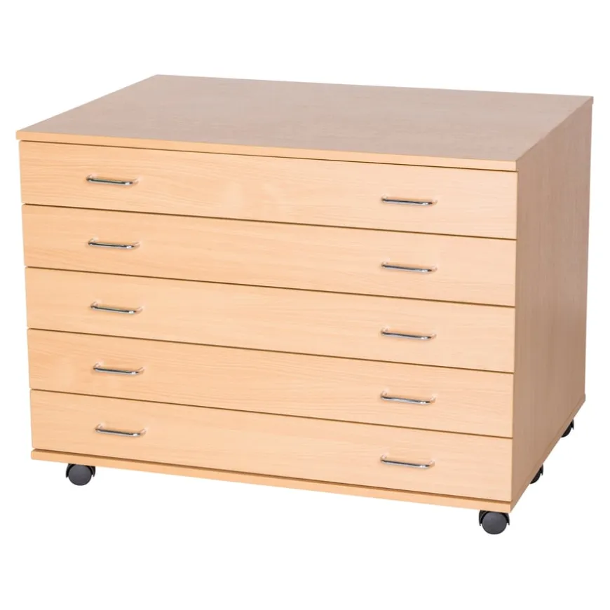 Mobile 5 Drawer Storage Plan Chest