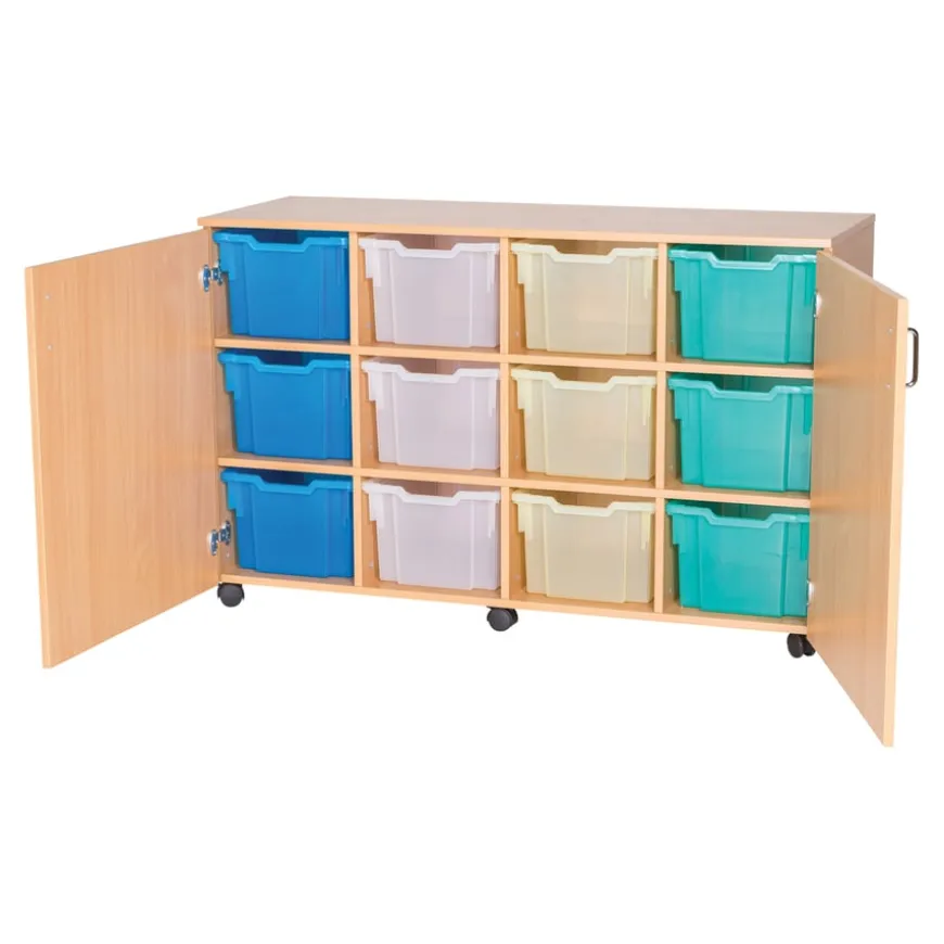Mobile 12 Extra Deep Tray Oak Cupboard Unit