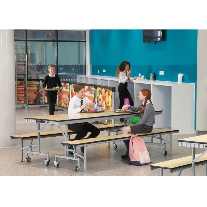 Mobile Folding Dining Bench 16 Seats