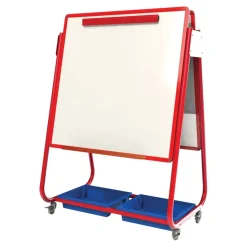 Mobile Magnetic Whiteboard Easel w/ Storage