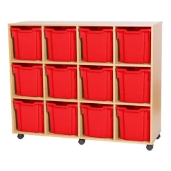Mobile Quad Tray Storage Unit 12 Jumbo