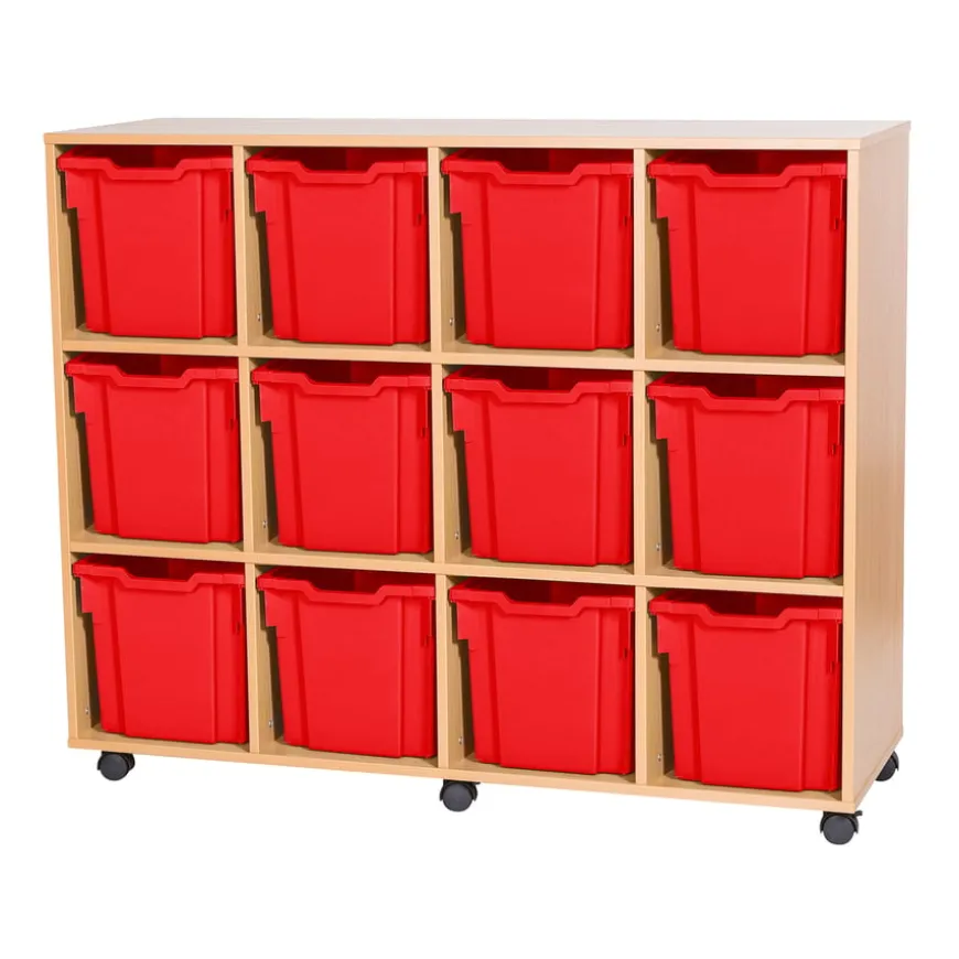 Mobile Quad Tray Storage Unit 12 Jumbo