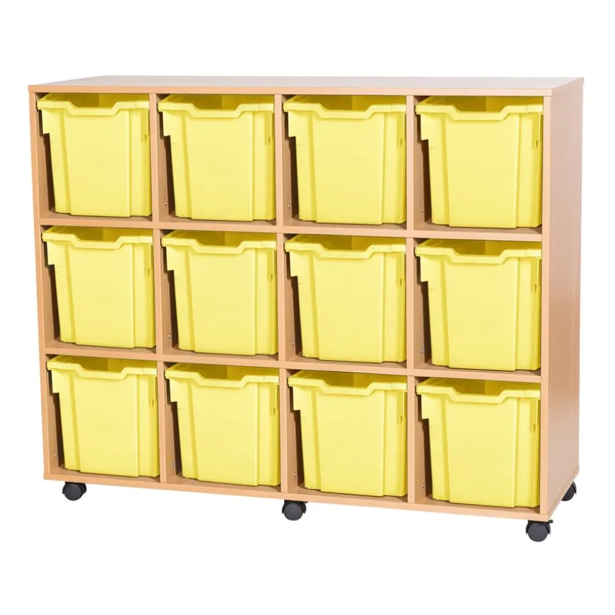 Mobile Quad Tray Storage Unit 12 Jumbo