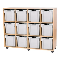 Mobile Quad Tray Storage Unit 12 Jumbo