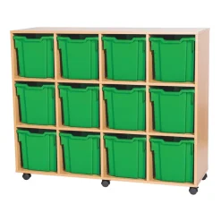 Mobile Quad Tray Storage Unit 12 Jumbo