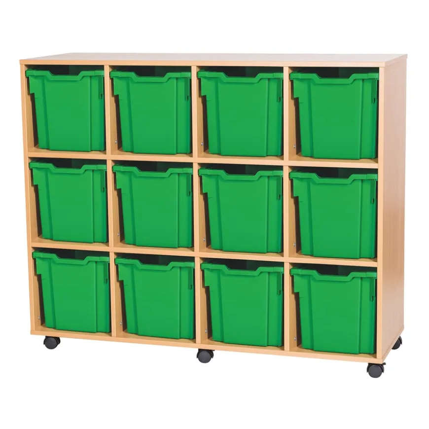 Mobile Quad Tray Storage Unit 12 Jumbo