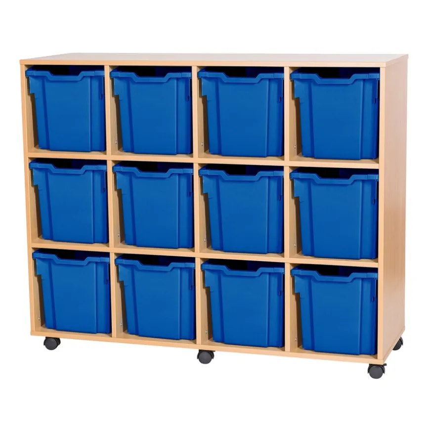 Mobile Quad Tray Storage Unit 12 Jumbo