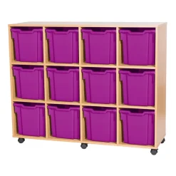 Mobile Quad Tray Storage Unit 12 Jumbo