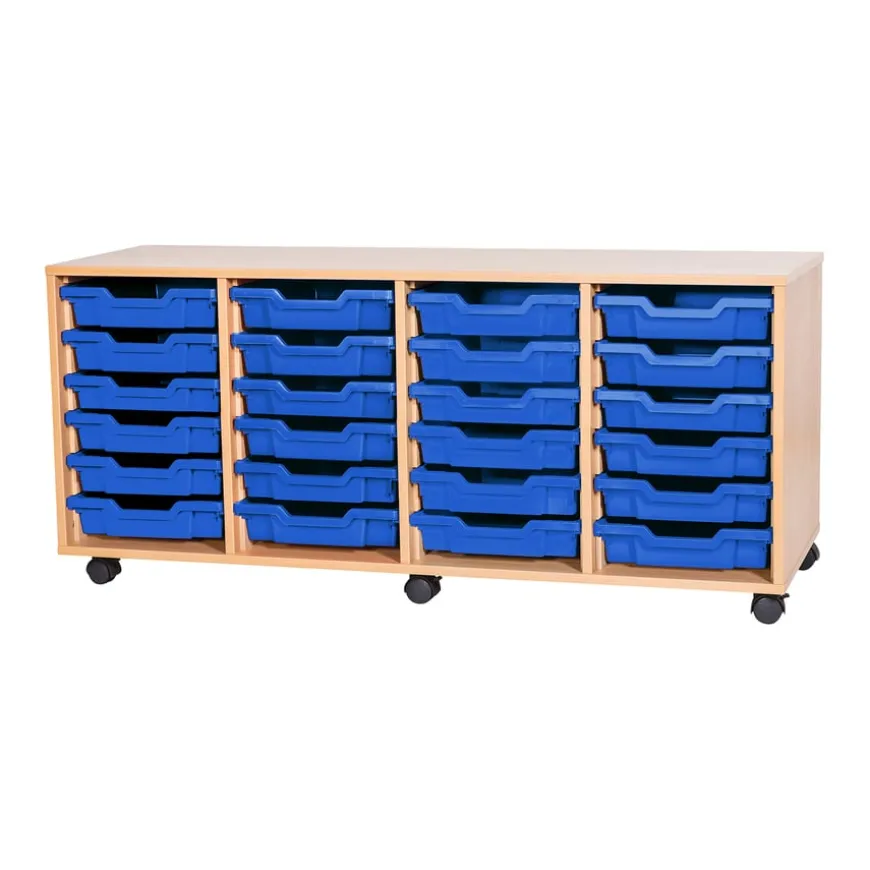 Mobile Quad Tray Storage Unit 24 Trays