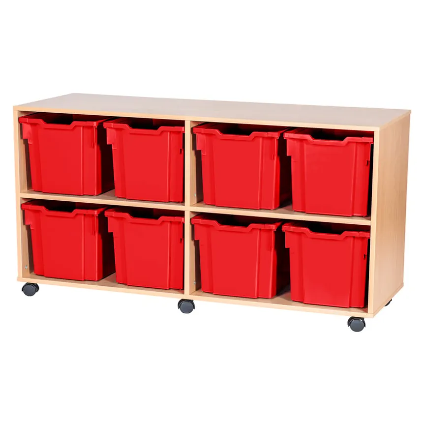 Mobile Quad Tray Storage Unit 8 Jumbo
