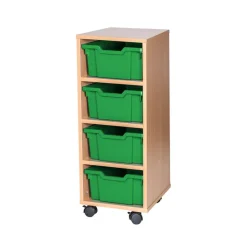 Mobile Single Tray Storage Unit 4 Deep