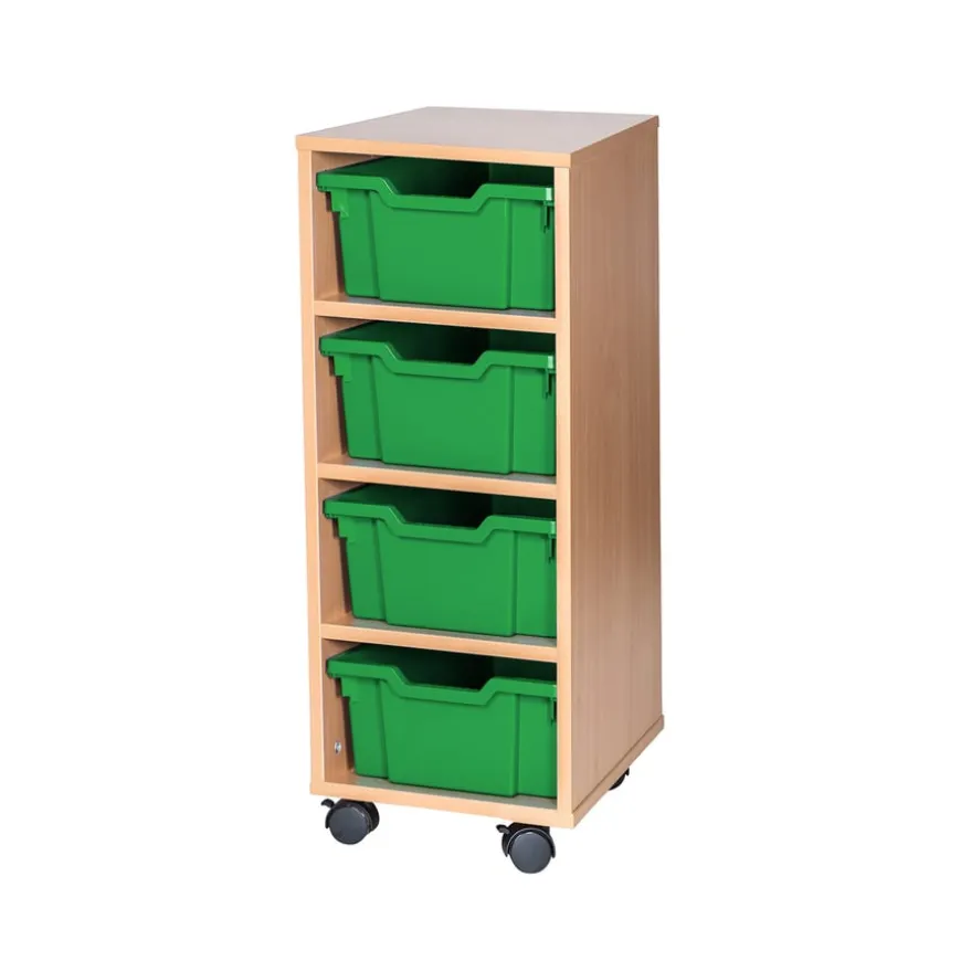 Mobile Single Tray Storage Unit 4 Deep