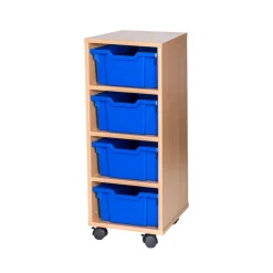 Mobile Single Tray Storage Unit 4 Deep