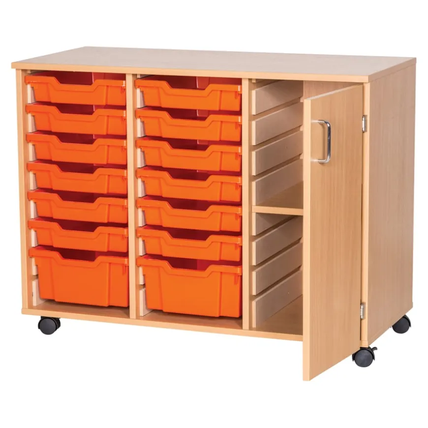 Mobile Tray and Shelf Cupboard Storage Unit