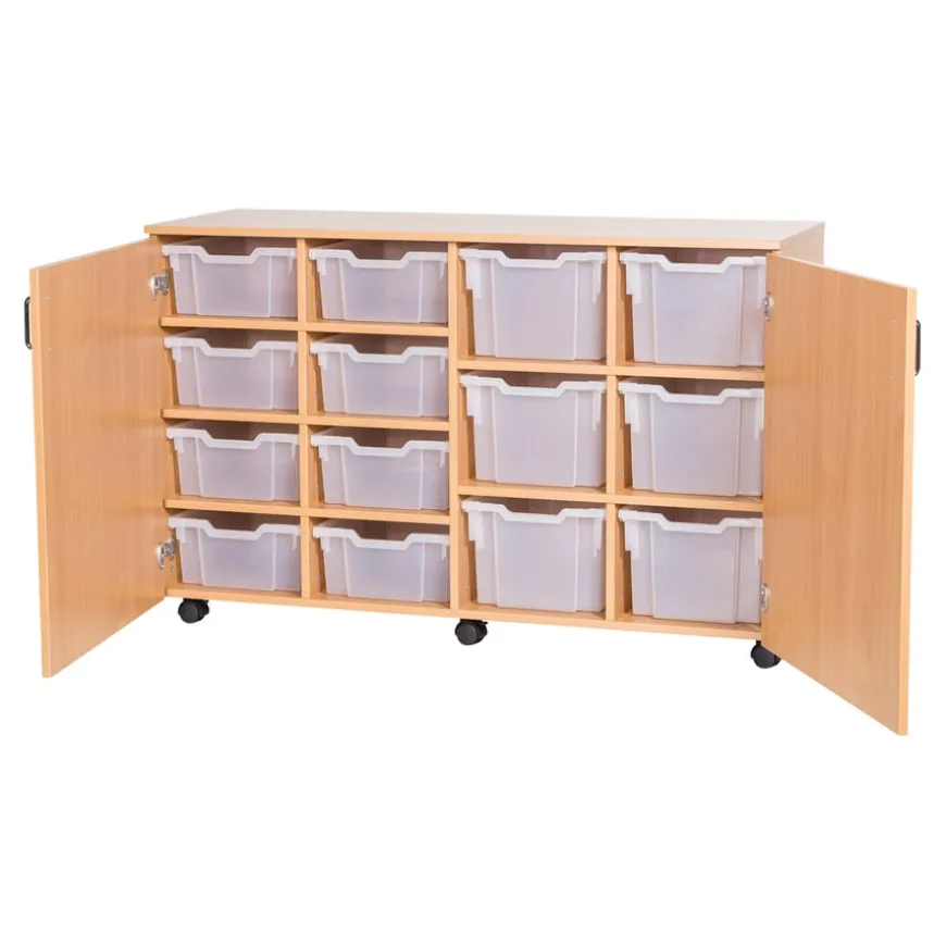 Mobile Tray Storage 8 Deep & 6 Extra Deep Bays