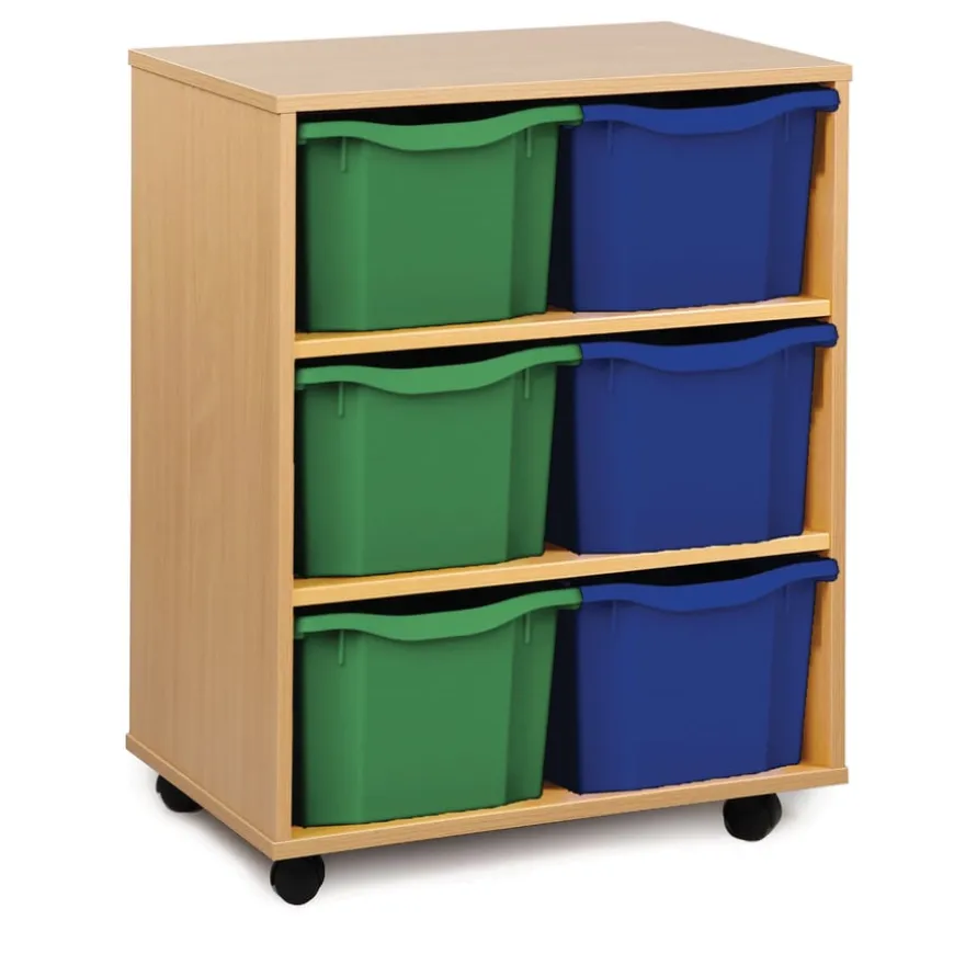 Mobile Tray Storage Unit W/ 6 Extra Deep Trays